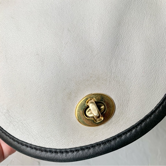 Parchment/Navy Nautical Mini Bag (6825) | Vintage Coach Crossbody Shoulder Purse - Picture 7 of 15